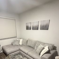 3 Piece Sectional From Rooms To Go (Grey)
