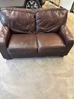 Brown leather LoveSeat