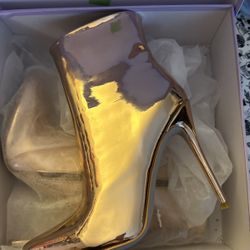 Lamoda rose gold stiletto ankle boot