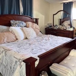 Bed And Mirror And Dresser 