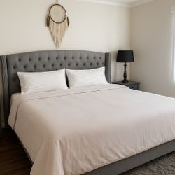 King Size Bed Frame + Mattress – Great Condition