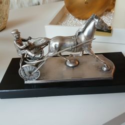 Antique Horse And Rider Sculpture 