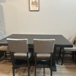 Wood Dining Room Table & 4 Chairs