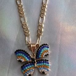 Gold plated figaro chain in 24"