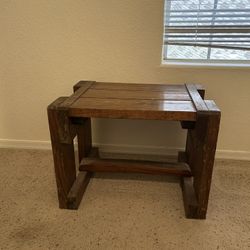 Solid wood end table