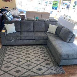 Altari Slate Sectional $10 Down Payment And Financing Available