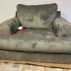 Grey Chair and a half - Brand new