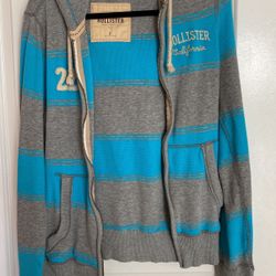 Hollister striped cotton hoodie with Zipper