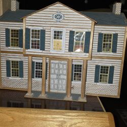 Doll House With Miniature Furnishings 