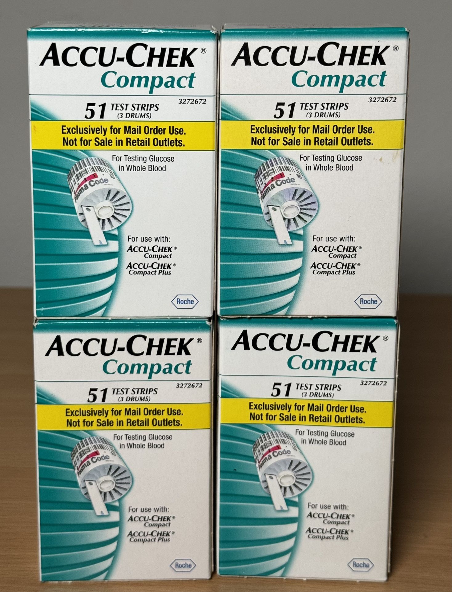 4 Box Accu-Chek Compact 51 Test Strips