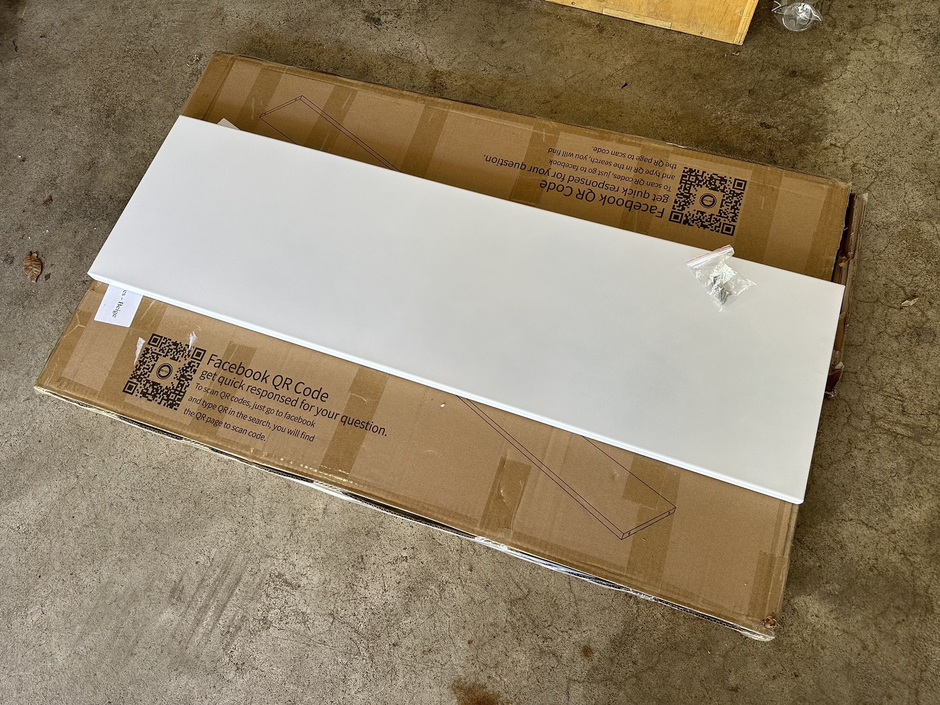 2x White Metal Laminate Shelving 46"x13" for Sheds