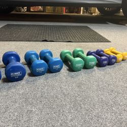 48 Pounds. $50 For 10 Power Systems Weights. Pair Of  8, 6, 5, 3, & 2 Lb Dumbells.  5 Pairs. 48 Pounds Just $50 For All 10 Weights. Cannot Negotiate. 