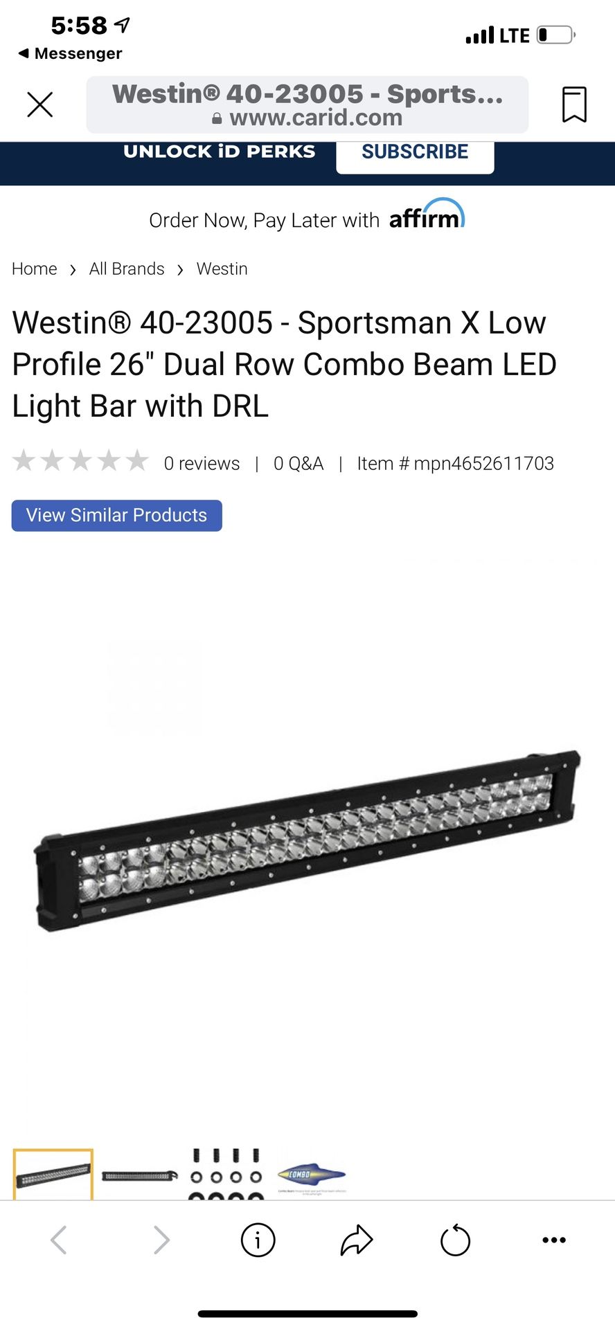 Light Bar For Pick Up Truck Or SUV