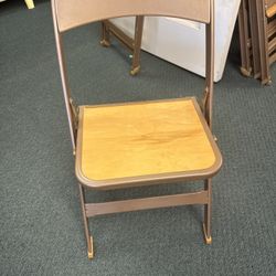 Metal And Wood Kid Size Folding Chairs 