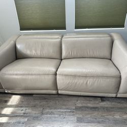 Reclinable Leather Loveseat Sofa 