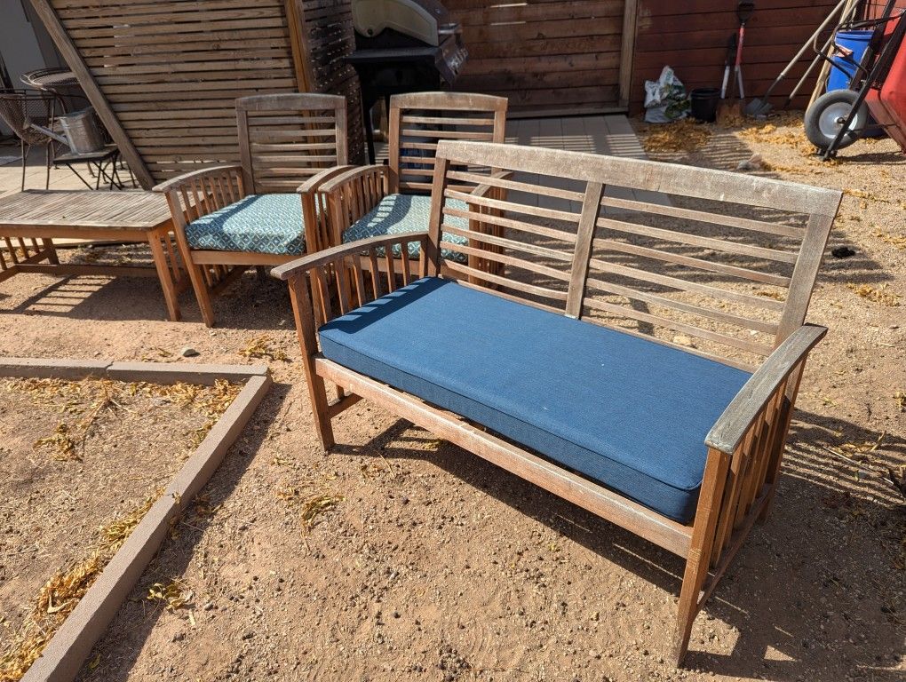5 Piece Wood Patio Set