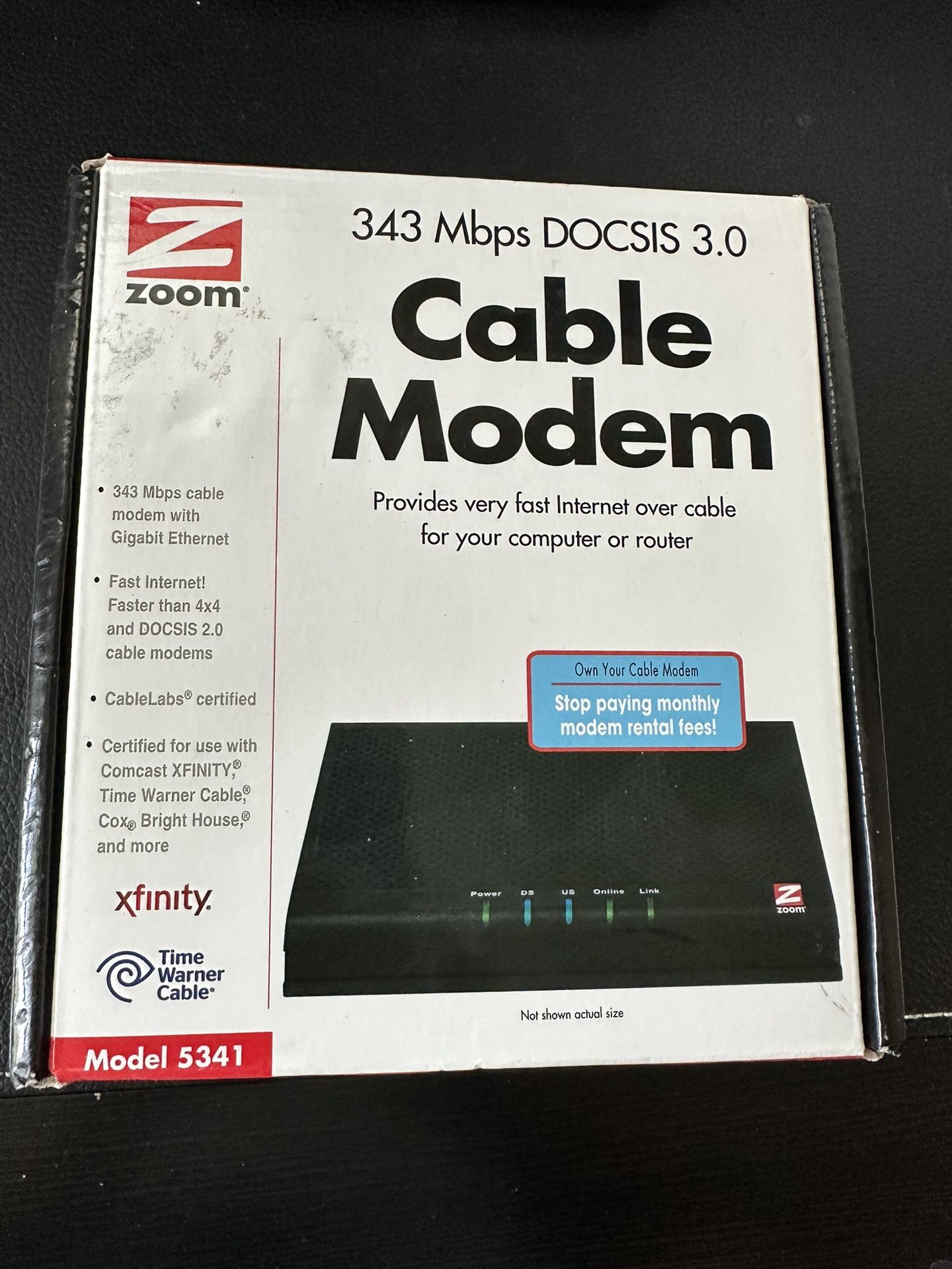 Cable Modem. Zoom 343 Mbps
