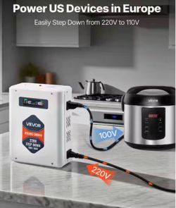 Step Down Voltage Converter 3000VA Heavy Duty Voltage Power Converter 220V to 110V Power Transformer 2 US Outlets   L-5412
