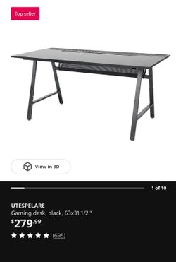 Ikea Utespelare gaming desk (Grey)