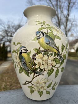10” Spode Vase-Birds & Flowers
