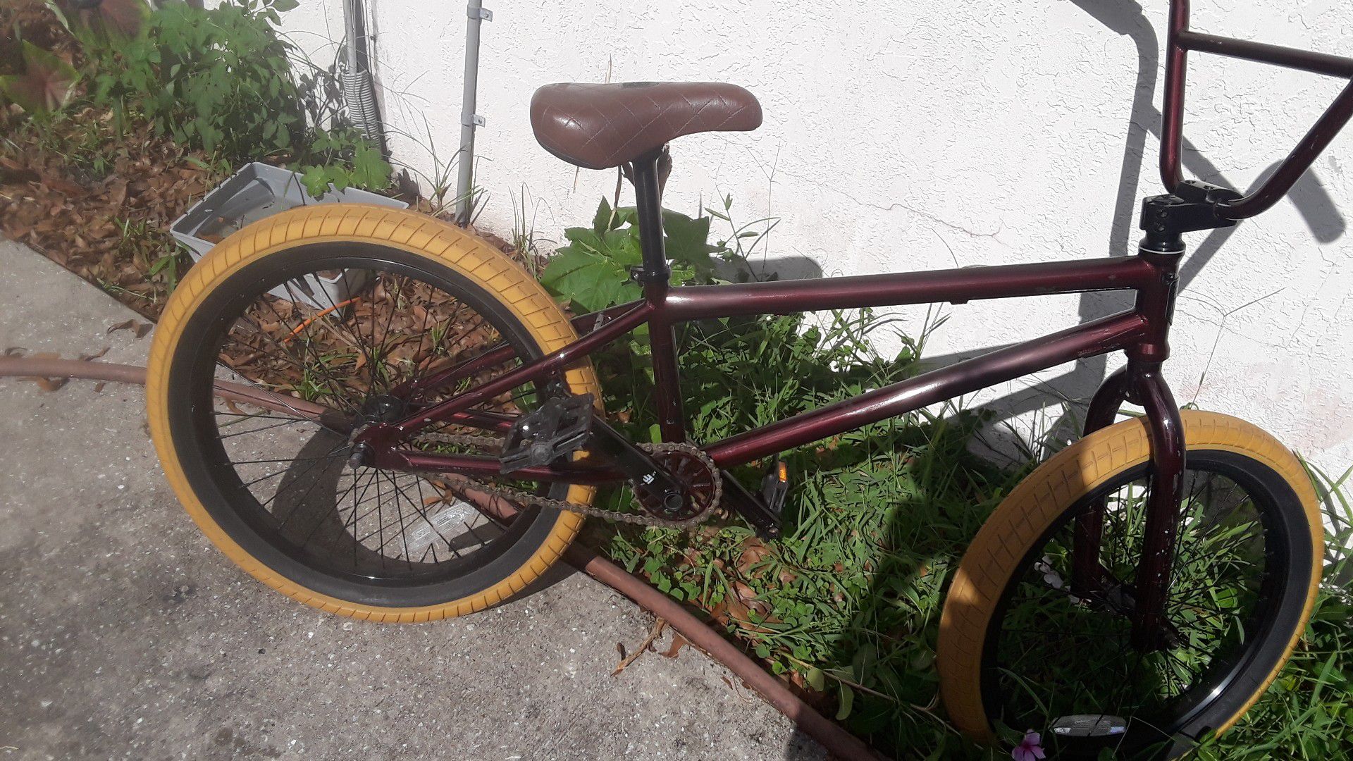 Burgundy bmx bike