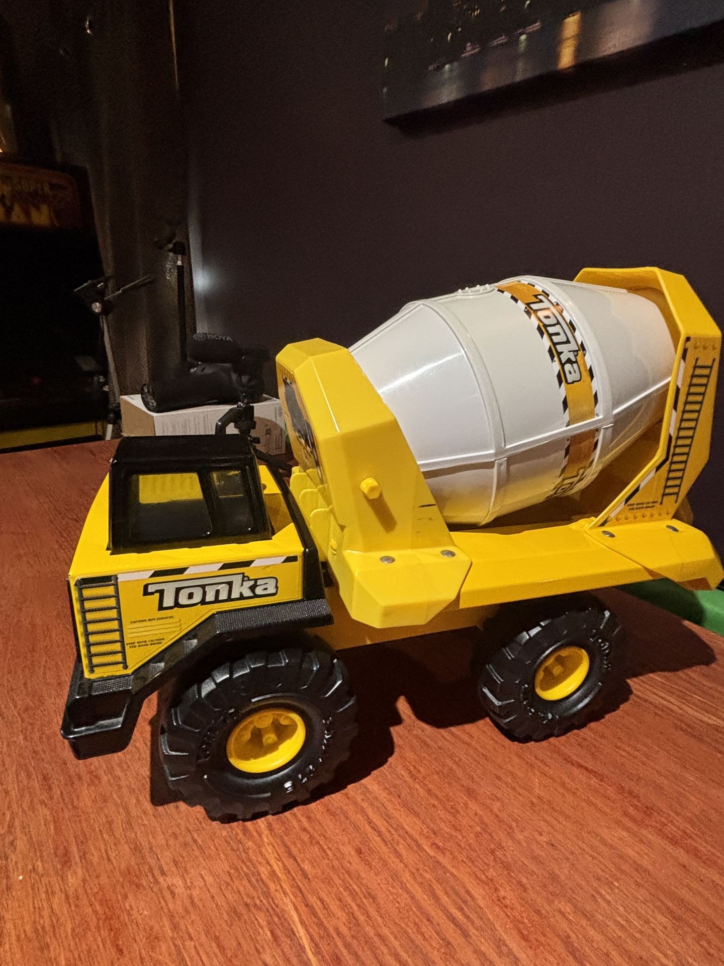 Tonka Yellow and White Cement Mixer Vehicle Toy