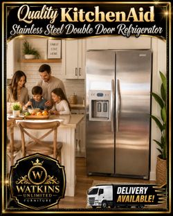 ❄️ KitchenAid Stainless Steel Side-by-Side Refrigerator – Ice & Water Dispenser – Delivery Available! ❄️