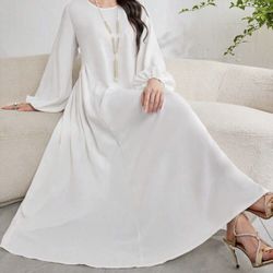 Brand New Najma lantern sleeve loose Arabic White dress