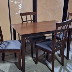 Dining Set 5pcs Color Walnut