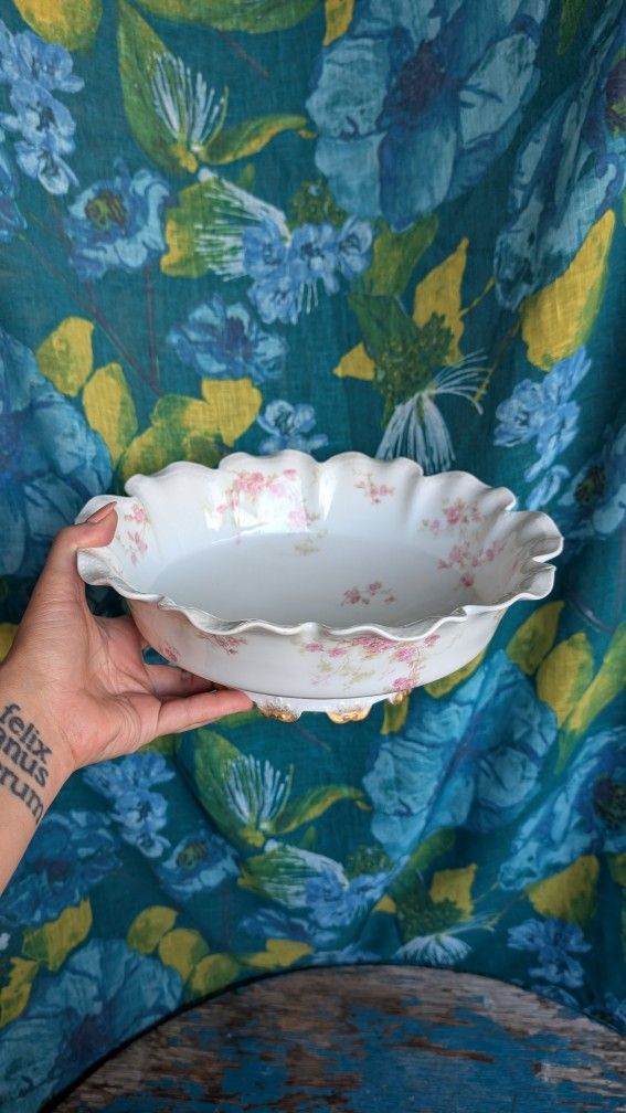Haviland Limoges Porcelain Bowl France China Scalloped Edge Porcelain Serving Piece
