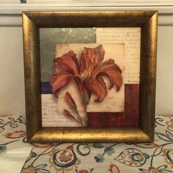 Framed Art Flier Gold Burgundy And Green Theme 