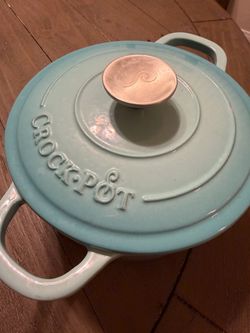 Dutch Oven, Blue Enamel, Ceramic Coated, Crock Pot Brand