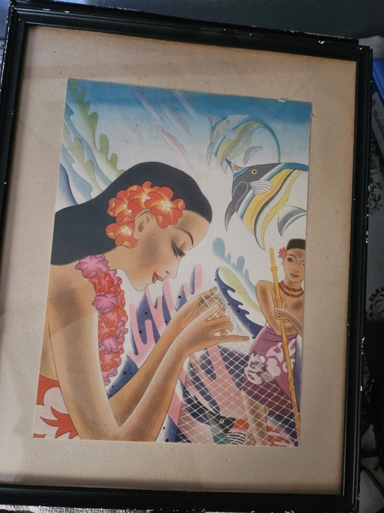 VINTAGE HAWAIIANA FRAMED POSTERS