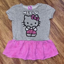 Girls size Medium 8 Sanrio Hello Kitty Short Sleeve tutu t-shirt Top graphic Pri