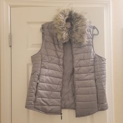 Grey Vest-Removable Fur