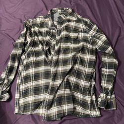 Stanley Workwear Men's Flannel Button Down Shirt Sz 3XLT Black/Gray/White 