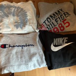 Boys Size 8 / Medium Youth Kids Athletic Hooded Sweatshirt LOT Nike Champion 