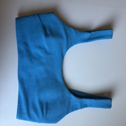 Gymshark Blue Ribbed Sports Bra Top