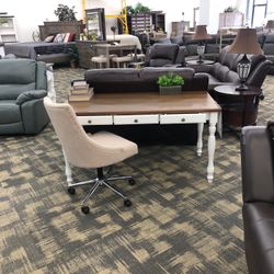 Two piece desk and chair set