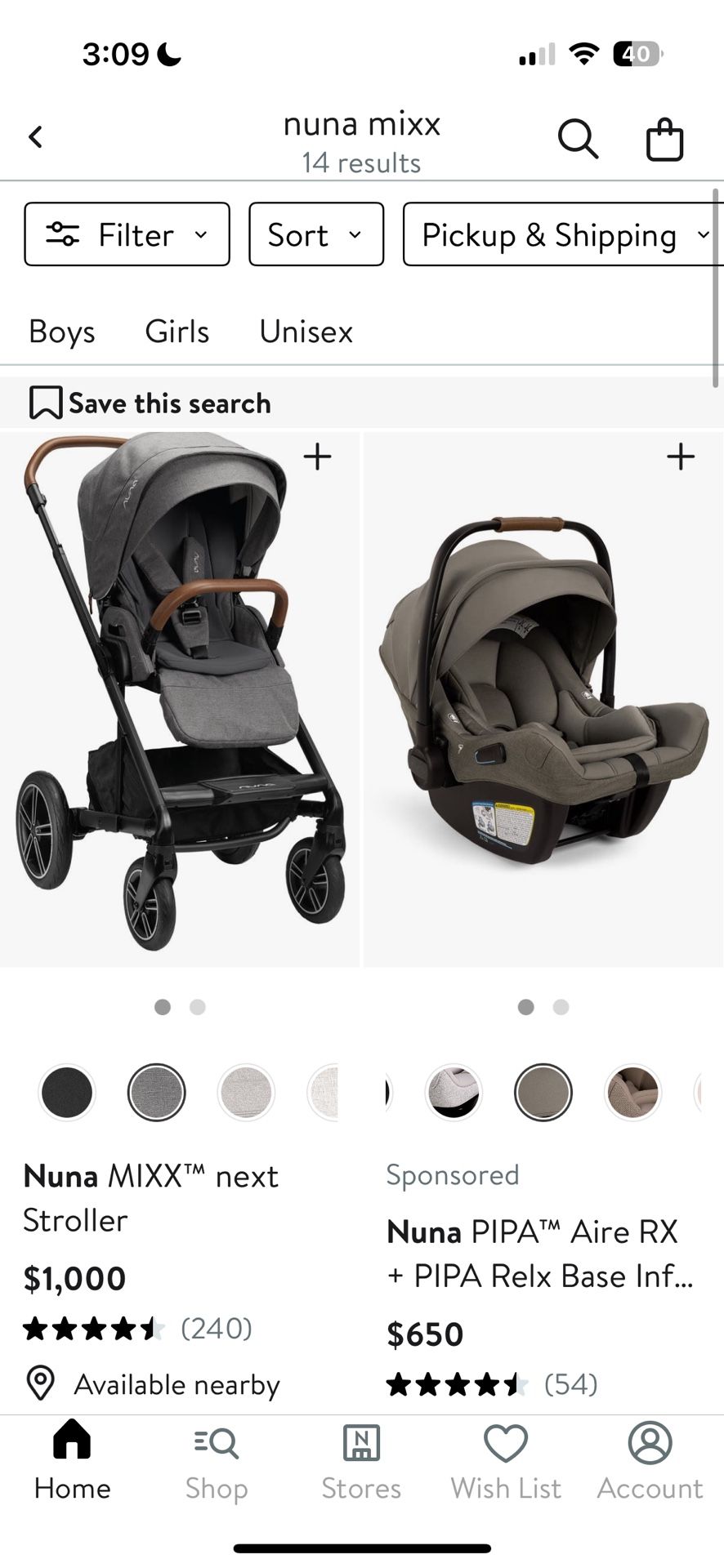 Nuna MIXX stroller + PIPA Lite LX car seat and adapter — Like New, Nordstrom purchase