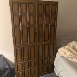 Vintage Style Light Metal Armoire 