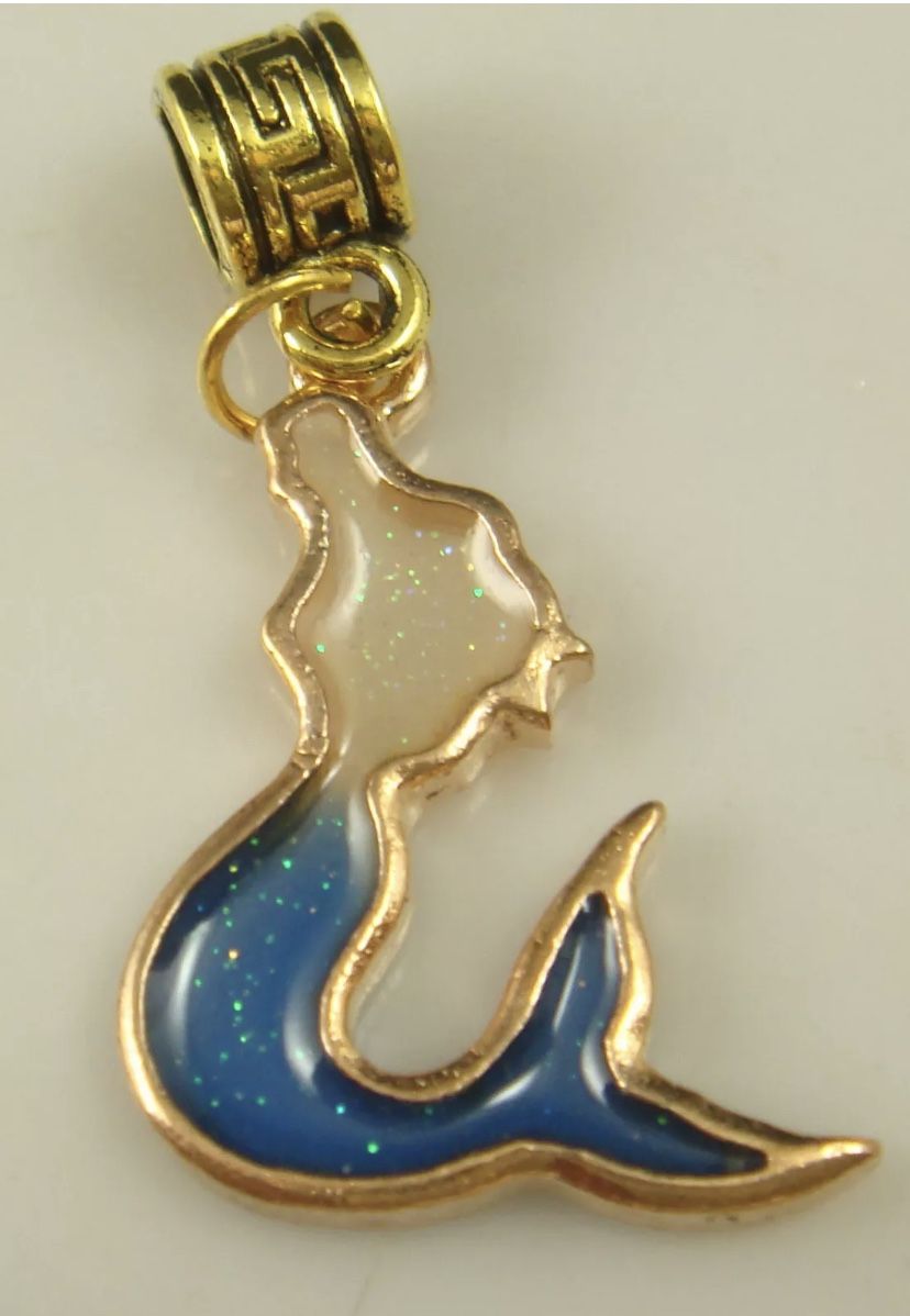 Charm mermaid for bracelet or thin neckl