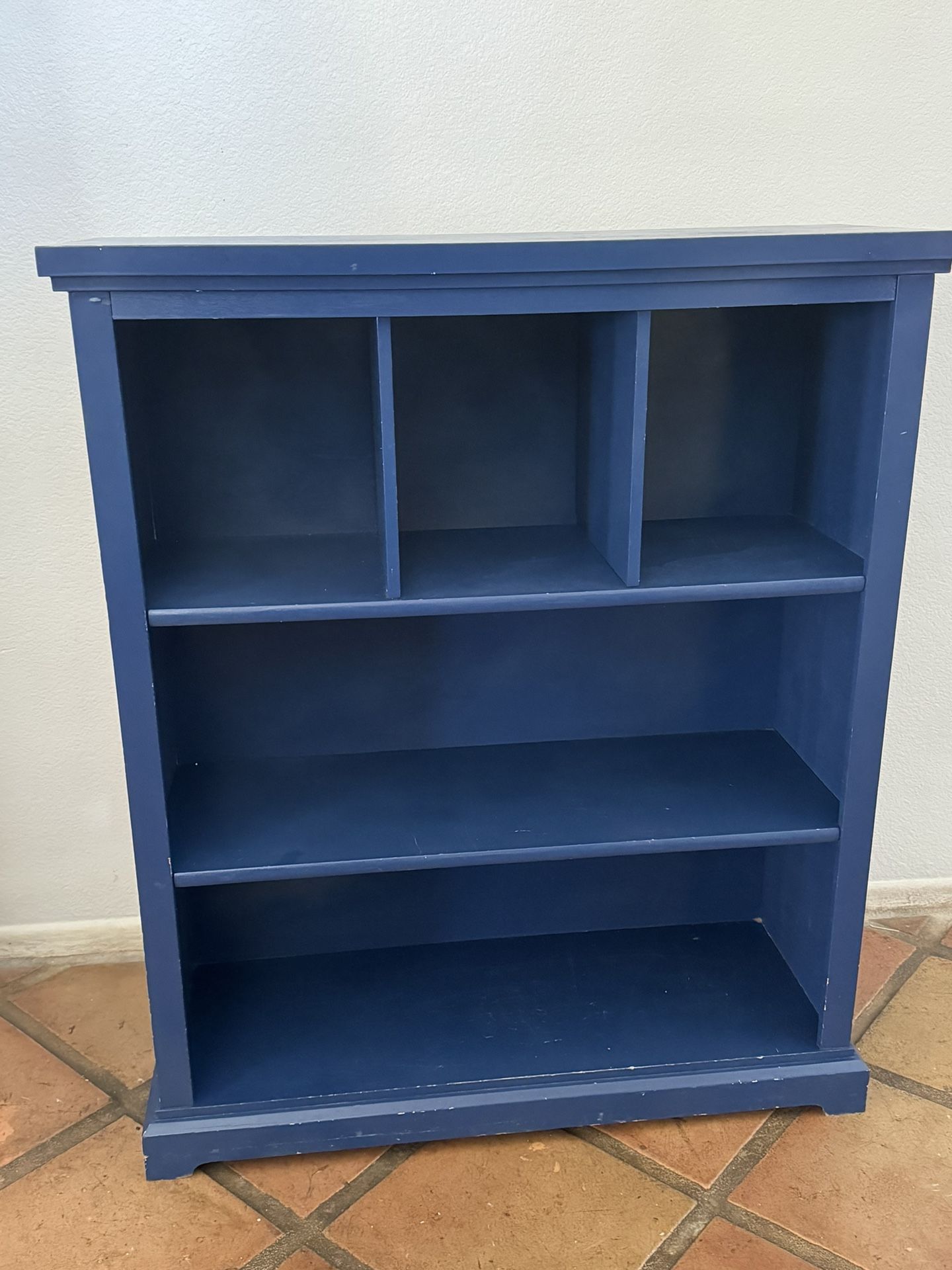 Blue bookshelf 