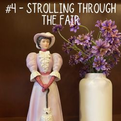 Lenox Vintage Porcelain Figurine Scrolling Through The Fair