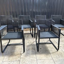 Outdoor Patio Rope Chairs 6 Pc