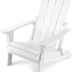 Stoog Folding All-Weather Adirondack Chairs, HIPS Plastic Outdoor Adirondack Chair with 400 lbs Weight Capacity, for Backyard, Deck, Lawn, Fire Pit, G