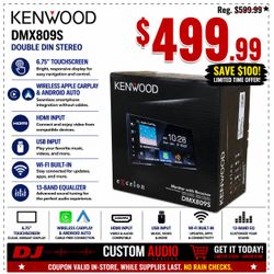 Kenwood Double Din Short Chasis 6.75" Touchscreen Stereo Wireless Apple Carplay Android Auto HDMI Wi-Fi Am Fm Bluetooth 13-Band EQ DMX809S 🚨 Payment 