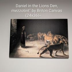 Daniel in the Lions’ Den Canvas Wall Art – 24x36 – Excellent Condition