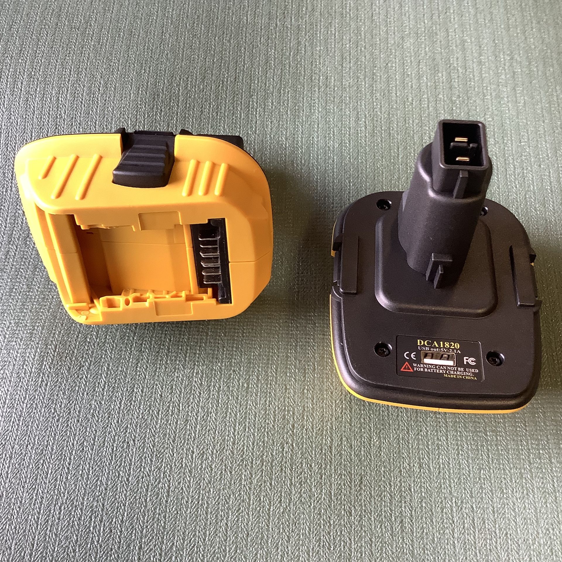 2 Pieces …DCA1820 Adapter 18V to 20V Replacement for Dewalt, Compatible with Dewalt 20V Lithium Battery . Usb Port