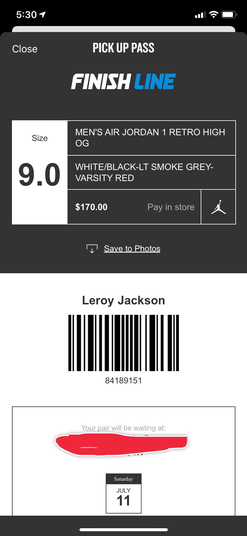Air Jordan Retro 1 Smoke Grey size 8.5 and 9